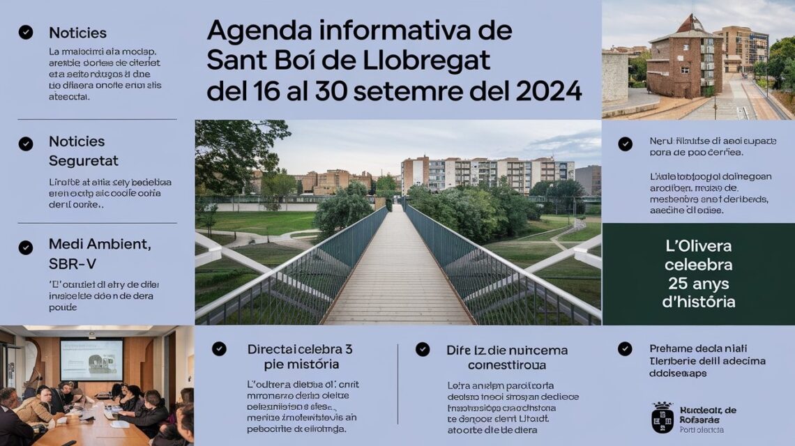 AGENDA INFORMATIVA DE SANT BOI DE LLOBREGAT DEL 16 AL 30 DE SETEMBRE DEL 2024