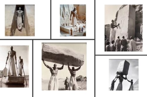 Gengants, Construint Piramides, Imaginat Per IA