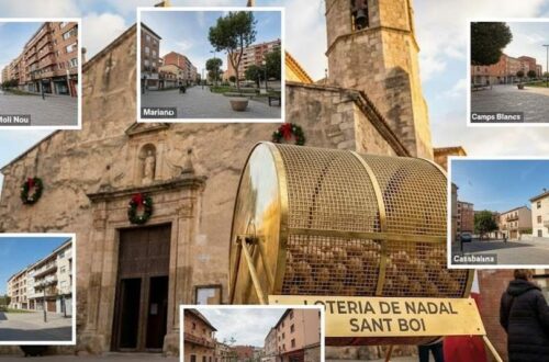 Loteria de Nadal a Sant Boi de Llobregat 2025 - Església de Sant Baldiri - Barris i bombo del sorteig