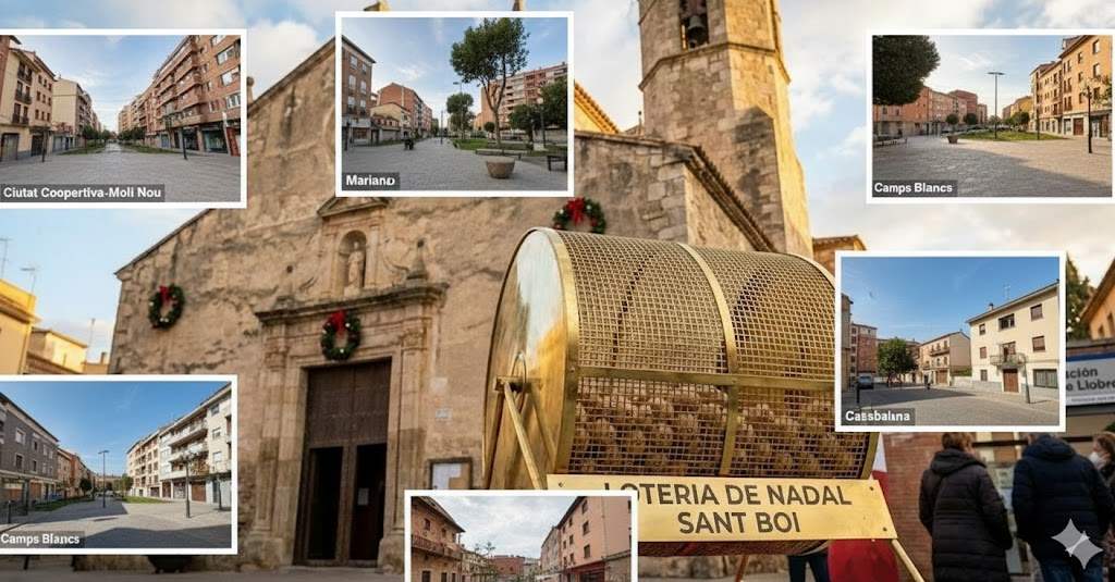 Loteria de Nadal a Sant Boi de Llobregat 2025 - Església de Sant Baldiri - Barris i bombo del sorteig