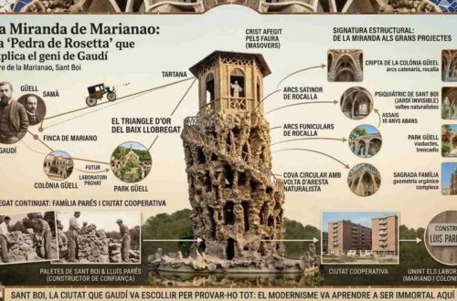 La Miranda Esglaó De Gaudía Al Modernisme Infografia Divulgativa amb IA Gemini